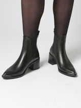 Enkellaarsjes Met Hak Uit Leder Tamaris Zwart women 45-vue-porte