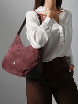 Schoudertas Carrie Sude Leder Nathan baume Violet vogue 1-vue-porte