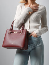 Handtas Saffiano David jones Zwart saffiano CM7744-vue-porte