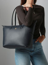 Schoudertas Popette Nylon Tommy hilfiger Blauw popette AW17705-vue-porte