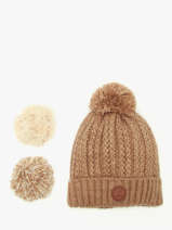 Muts Met Verwisselbare Pompon Cabaia Bruin hats MOSCOWMU