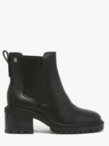 Chelsea Boots Met Hak Uit Leder Tommy hilfiger Zwart women 8774BDS