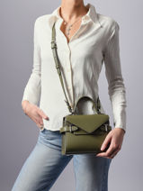 Cross Body Tas S Emily Grain� Leder Le tanneur Groen emily TEMI1006-vue-porte