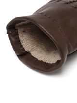 Herenhandschoenen Leder Met Wollen Voering Omega Bruin men gloves L-vue-porte