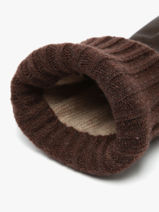 Herenhandschoenen Leder Met Wollen Mouw Omega Bruin men gloves TIGE-vue-porte