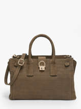 Handtas M Equestre Croco Leder Etrier Beige equestre croco EEQC142M