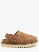 Slippers Goldenstar Clog Uit Leder Ugg Beige women 1138252