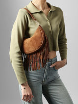 Schoudertas Velvet Leder Milano Bruin velvet VE25064O-vue-porte