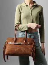 Schoudertas Velvet Leder Milano Bruin velvet VE25114-vue-porte