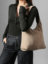 Schoudertas Leather Leder Biba Beige leather JAP2L-vue-porte