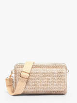 Portefeuille /cross Body Miniprix Beige raphia 1460