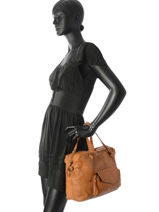 Shoppingtas Fatima Leder Pieces Bruin fatima 17090746-vue-porte