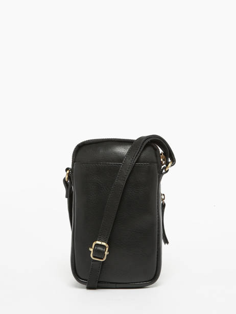 Telefoonetui /cross Body Leder Basilic pepper Zwart boston BBOS04 ander zicht 4