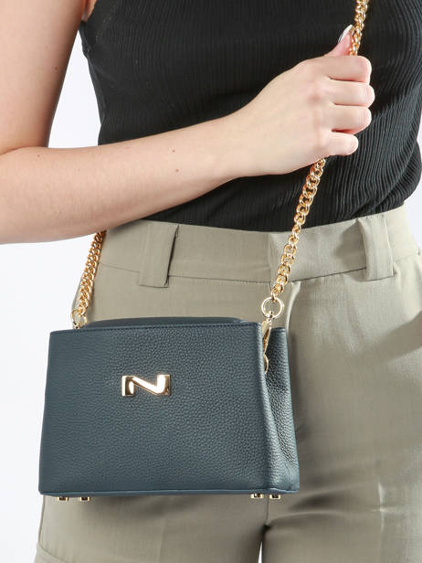 Cross Body Tas Poppy Leder Nathan baume Blauw eden 2 ander zicht 1