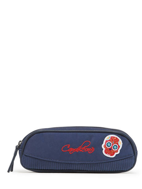 Pennenzak 2 Compartiments Cameleon Blauw vintage family boulanger TROU ander zicht 3