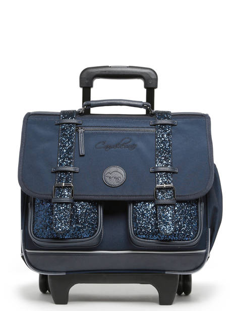 Boekentas Op Wieltjes Kinderen 2 Compartimenten Cameleon Blauw vintage fantasy CR38 ander zicht 7