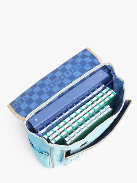 Boekentas 2 Compartimenten Caramel et cie Blauw boheme FI ander zicht 3
