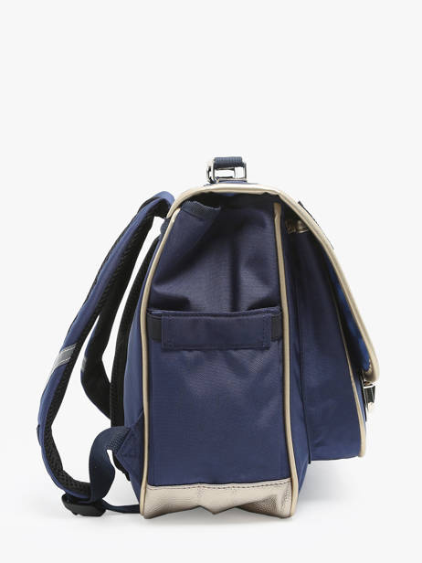 Boekentas 2 Compartimenten Caramel et cie Blauw boheme FI ander zicht 2
