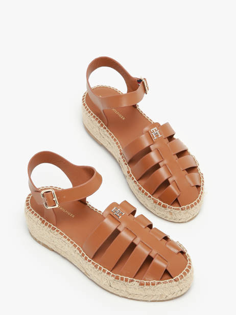 Sandalen Uit Leder Tommy hilfiger Bruin women 7743GQS ander zicht 1