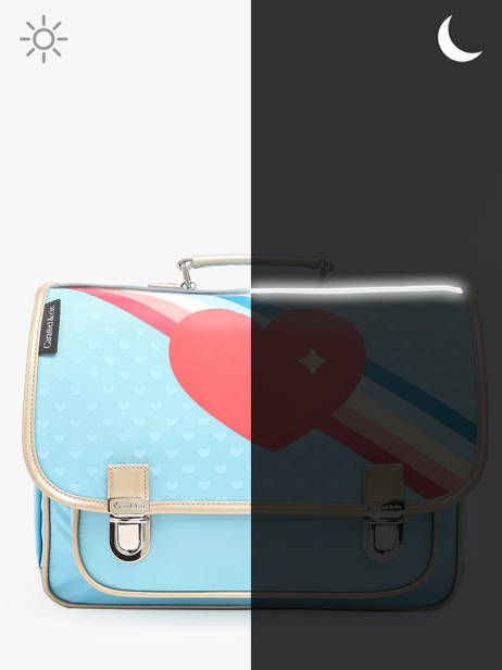 Boekentas 2 Compartimenten Caramel et cie Blauw boheme FI ander zicht 5