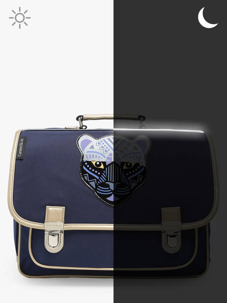Boekentas 2 Compartimenten Caramel et cie Blauw boheme FI ander zicht 5