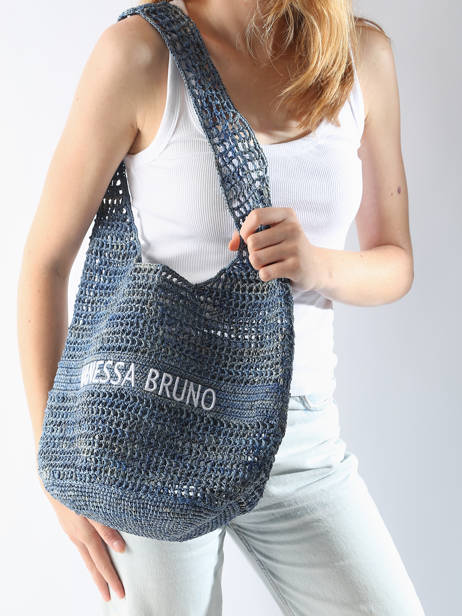Hobo Cabas Raphia Raphia Vanessa bruno Blauw cabas raphia 60V40819 ander zicht 1