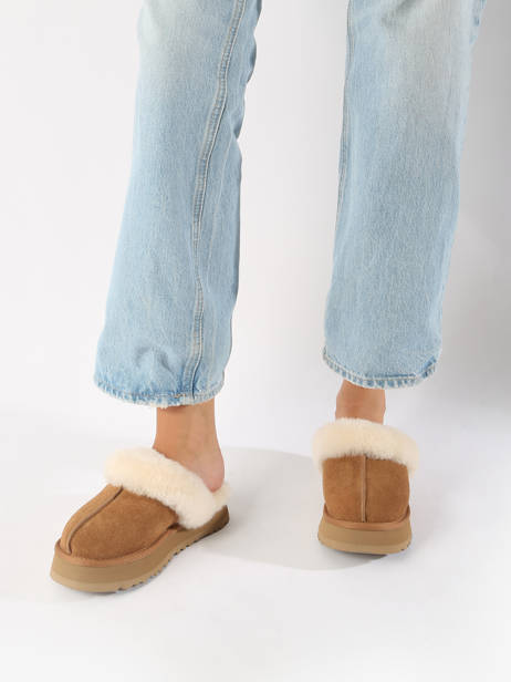 Pantoffels Disquette Met Platformzool Uit Leder Ugg Bruin women 1122550 ander zicht 1