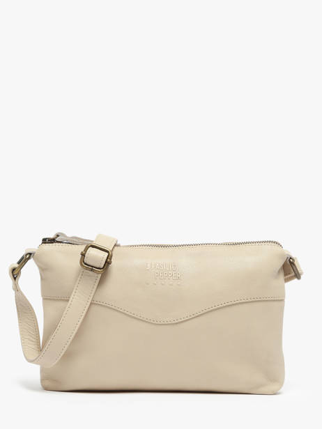 Cross Body Tas Cow Leder Basilic pepper Beige cow BCOW68