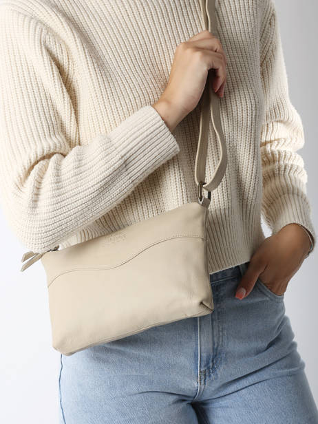 Cross Body Tas Cow Leder Basilic pepper Beige cow BCOW68 ander zicht 1