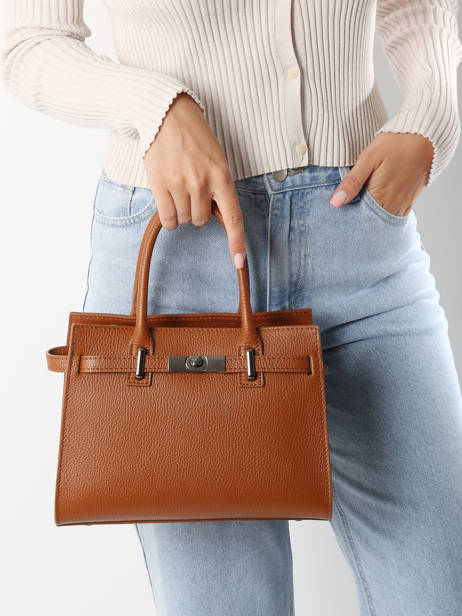 Handtas Caviar Leder Milano Bruin caviar CA24063 ander zicht 1