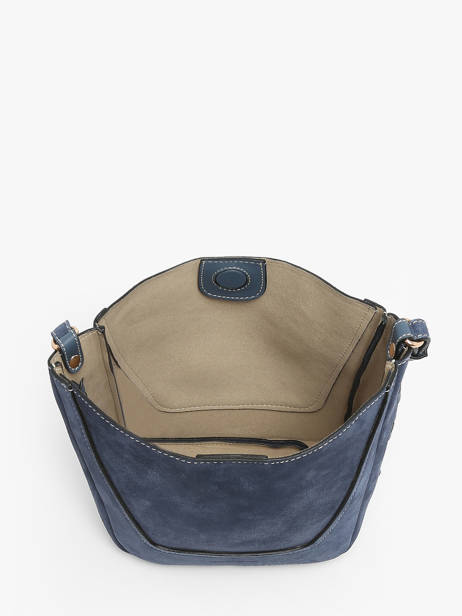 Kleine Bucket Bag Lou Leder En Suède Vanessa bruno Blauw lou 39V40905 ander zicht 3