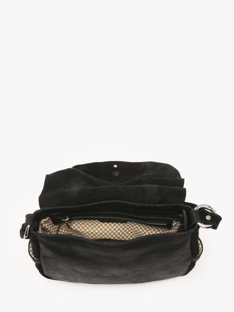 Cross Body Tas Vintage Leder Mila louise Zwart vintage 3677XV ander zicht 3