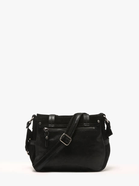 Cross Body Tas Vintage Leder Mila louise Zwart vintage 3677XV ander zicht 4