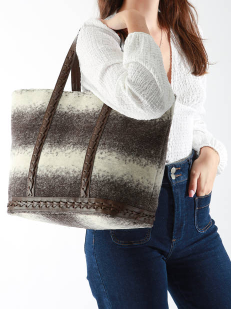 Schoudertas L Cabas Wol Vanessa bruno Grijs cabas 43140315 ander zicht 1