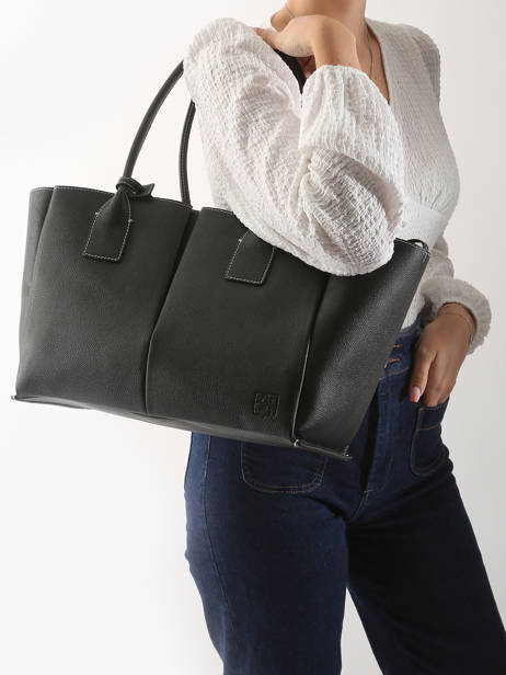 Schoudertas Elena Leder Le tanneur Zwart elena TELE1670 ander zicht 1