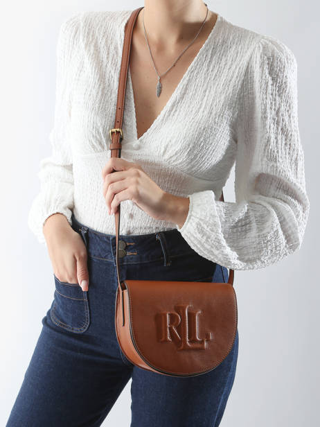 Cross Body Tas Anstey Leder Lauren ralph lauren Bruin anstey 31950130 ander zicht 1
