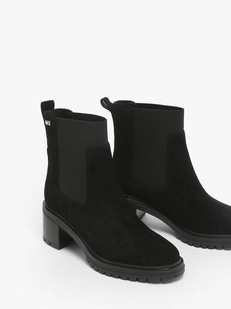 Enkellaarsjes Met Hak Uit Leder Tommy hilfiger Zwart women 8429BDS ander zicht 2