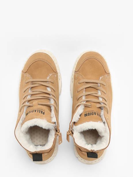 Enkellaarsjes Pallashock Zip Uit Leder Palladium Bruin women 74353252 ander zicht 4