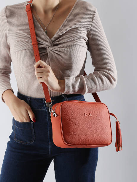 Cross Body Tas Camera Bag Leder Nathan baume Oranje nathan 2 ander zicht 1