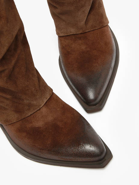 Laarzen Met Hak Stivali Tubo Uit Leder Metisse Bruin women XD961 ander zicht 3