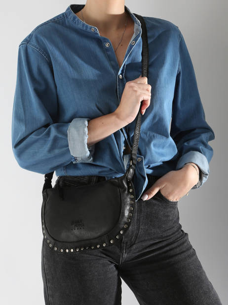 Cross Body Tas Barcelone Leder Basilic pepper Zwart barcelone BBAC05 ander zicht 1