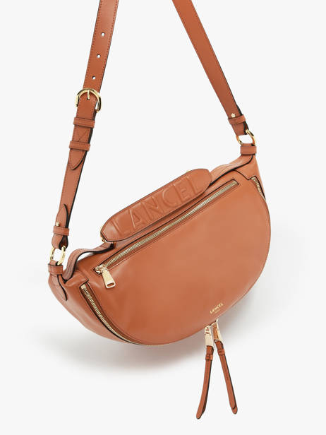 Cross Body Tas M Origami Leder Lancel Bruin origami A12528 ander zicht 1