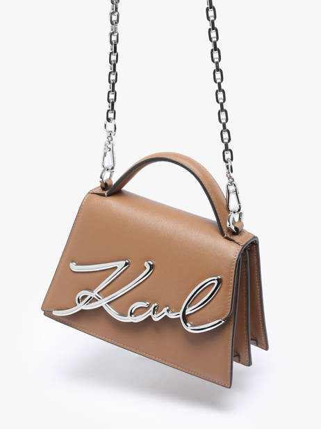 Cross Body Tas K Signature Leder Karl lagerfeld Bruin k signature A1W30038 ander zicht 2