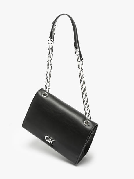 Cross Body Tas Ck Chain Gerecycleerd Polyester Calvin klein jeans Zwart ck chain K612810 ander zicht 2