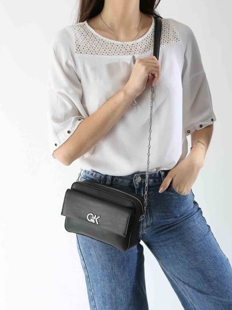 Cross Body Tas Ck Pocket Gerecycleerd Polyester Calvin klein jeans Zwart ck pocket K613089 ander zicht 1