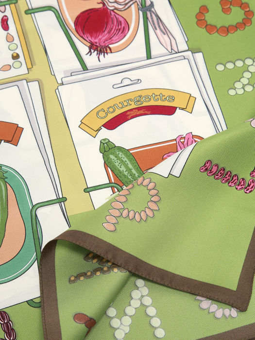 Longchamp Soie gots Foulard Groen