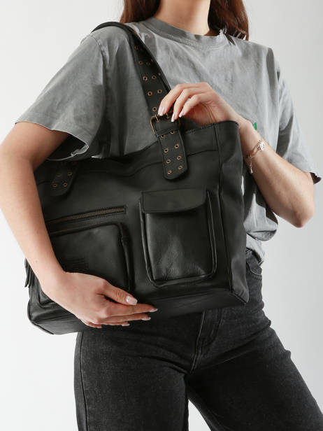 Handtassen Cargo Leder Basilic pepper Zwart cargo BCAR07 ander zicht 1