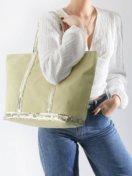 Schoudertas Met Rits Le Cabas L Pailletten Vanessa bruno Groen cabas 1V40409 ander zicht 1