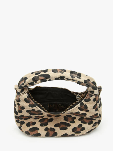 Cross Body Tas Velvet Leopardo Leder Milano Beige velvet leopardo VL24113 ander zicht 3