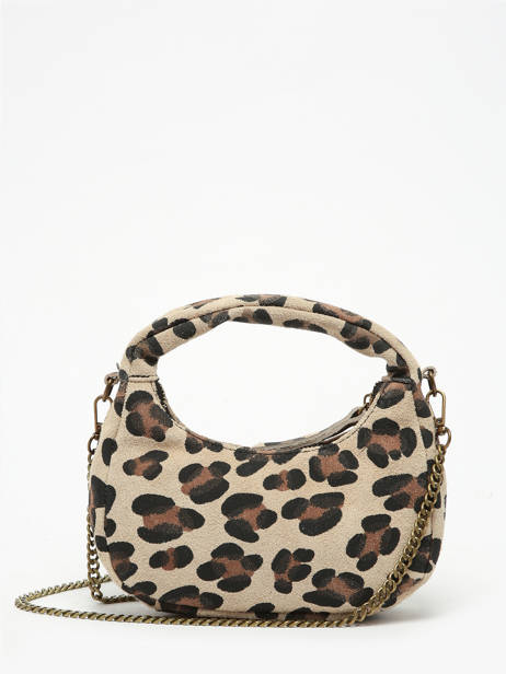Cross Body Tas Velvet Leopardo Leder Milano Beige velvet leopardo VL24113 ander zicht 4